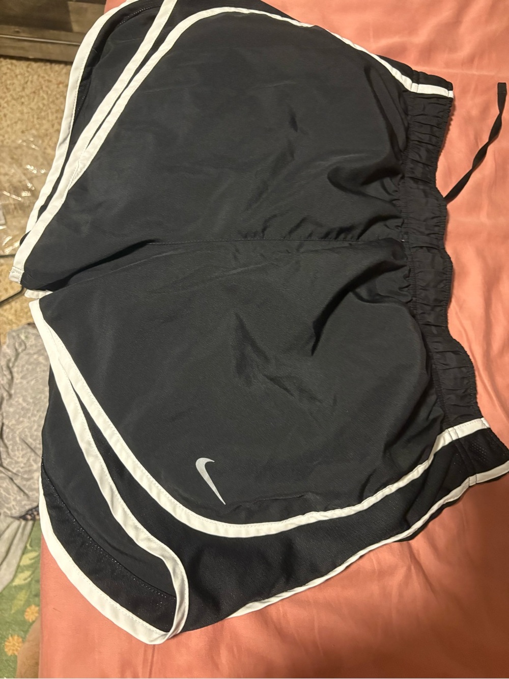 Nike Women’s Black Athletic Shorts with White Trim